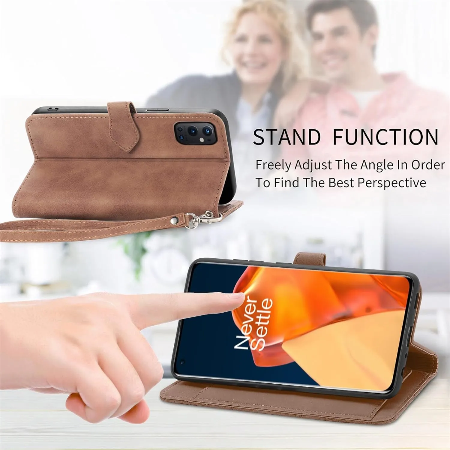 OnePlus 9 Pro One Plus 9Pro 5G Wallet Case Wrist Strap Lanyard Leather Flip Card