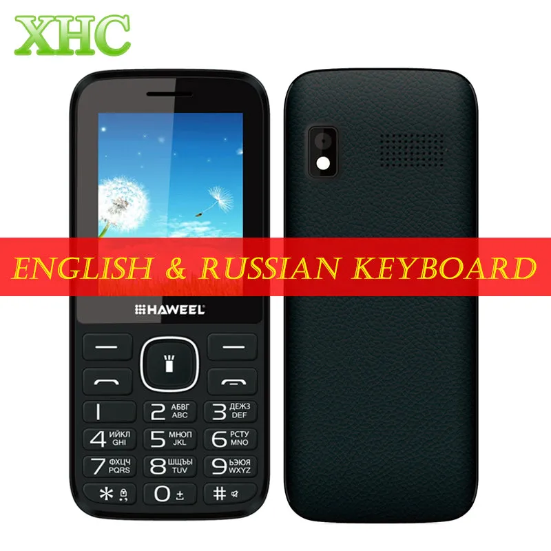 Original Haweel X1 Russian Keyboard Elders Mobile Phone 2.4 inch GSM 2G Cellphone Dual SIM Big Speaker Elder Phone FM TF Torch