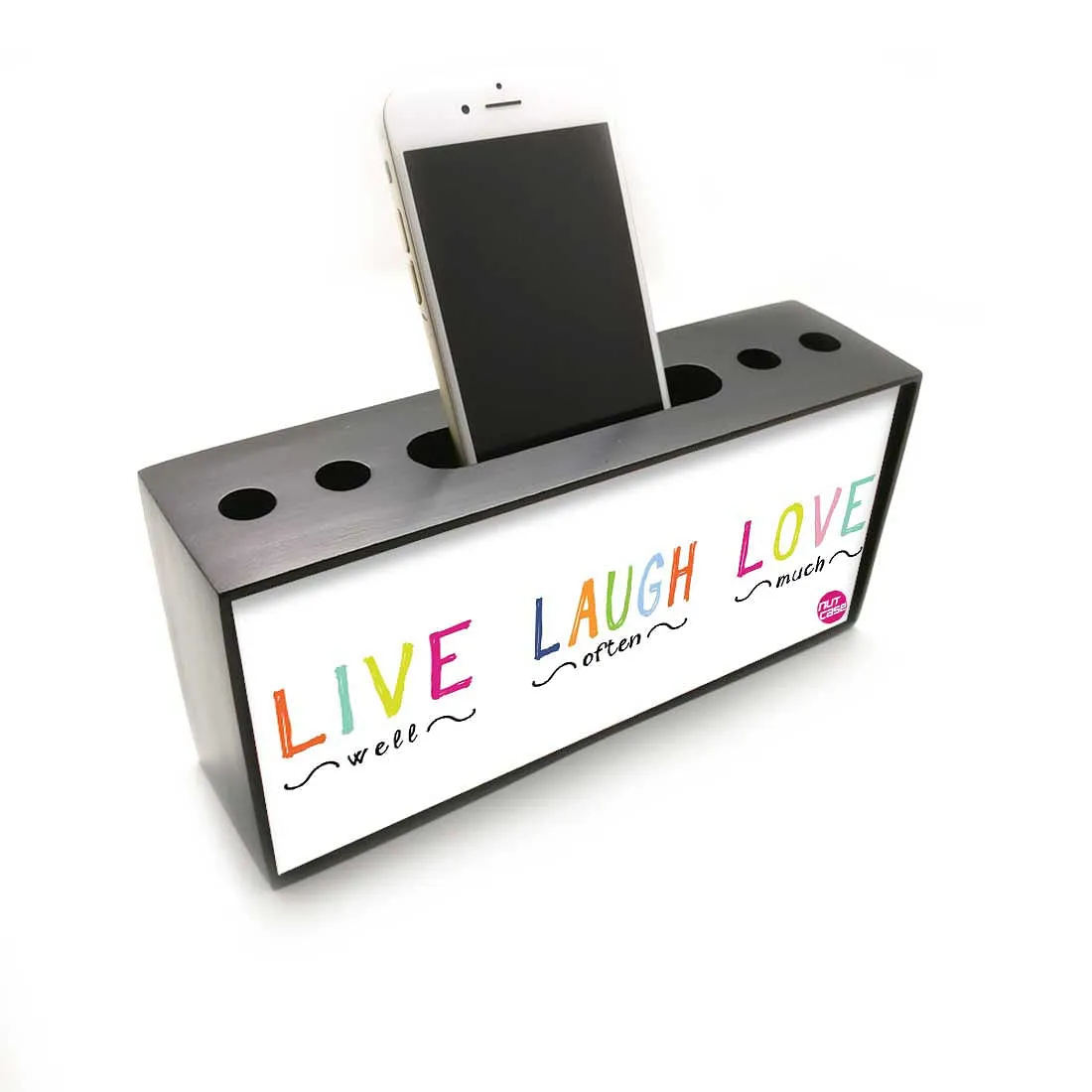 Pen Mobile Stand Holder Desk Organizer - Live Laugh Love