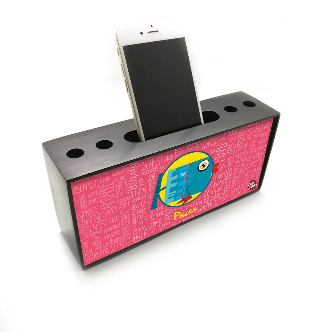 Pen Mobile Stand Holder Desk Organizer - Pisces  Pink