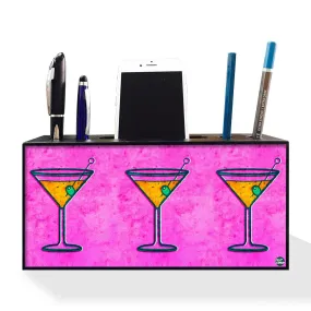 Pen Mobile Stand Holder Desk Organizer - Wine Pink