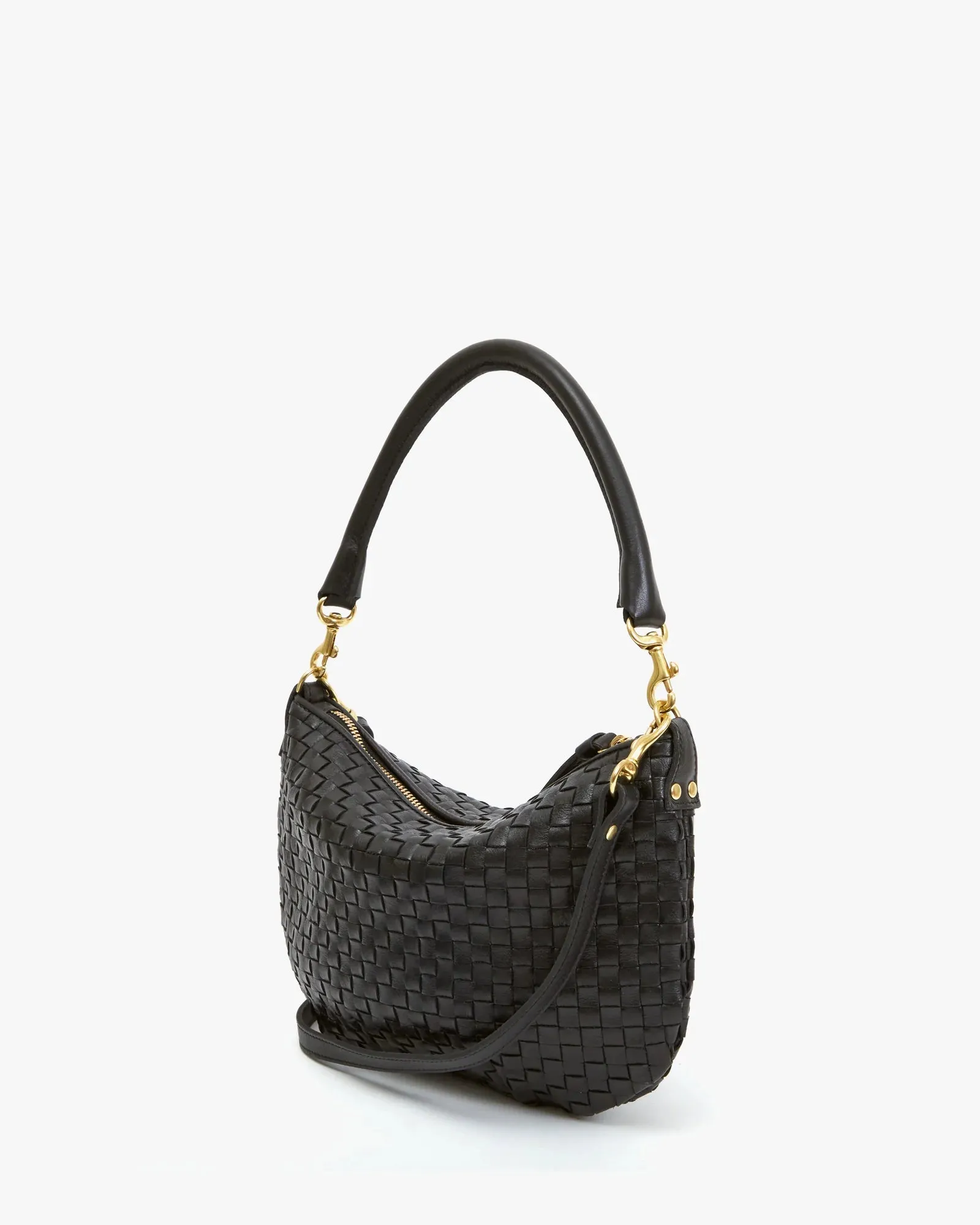 Petit Moyen Messenger ~ Black Woven Checker