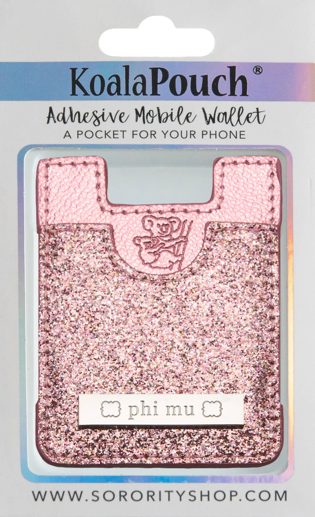 Phi Mu Glitter Koala Pouch