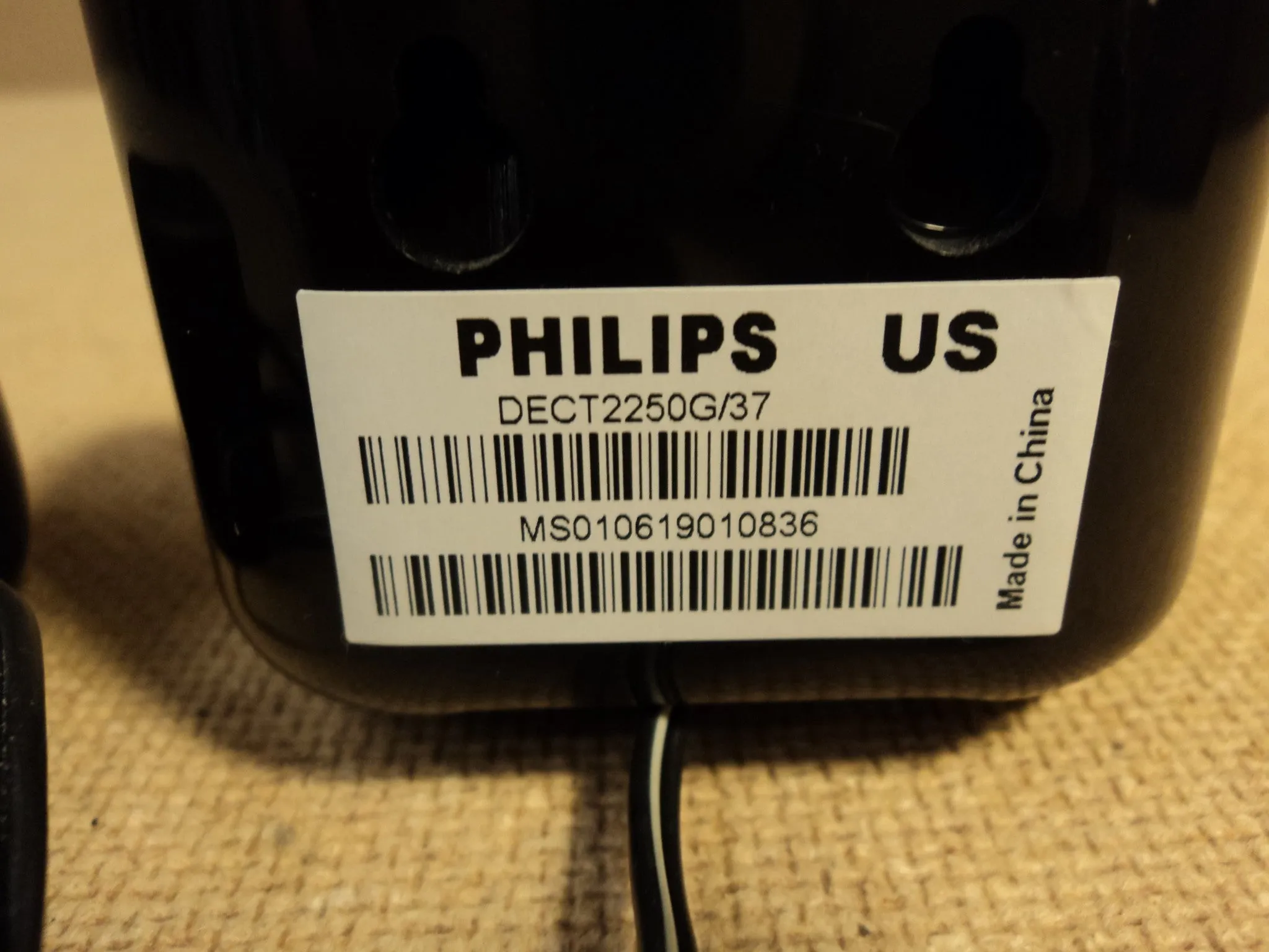 Philips Handset Charging Base Dark Grey/Black Cradle DECT221C -- Used