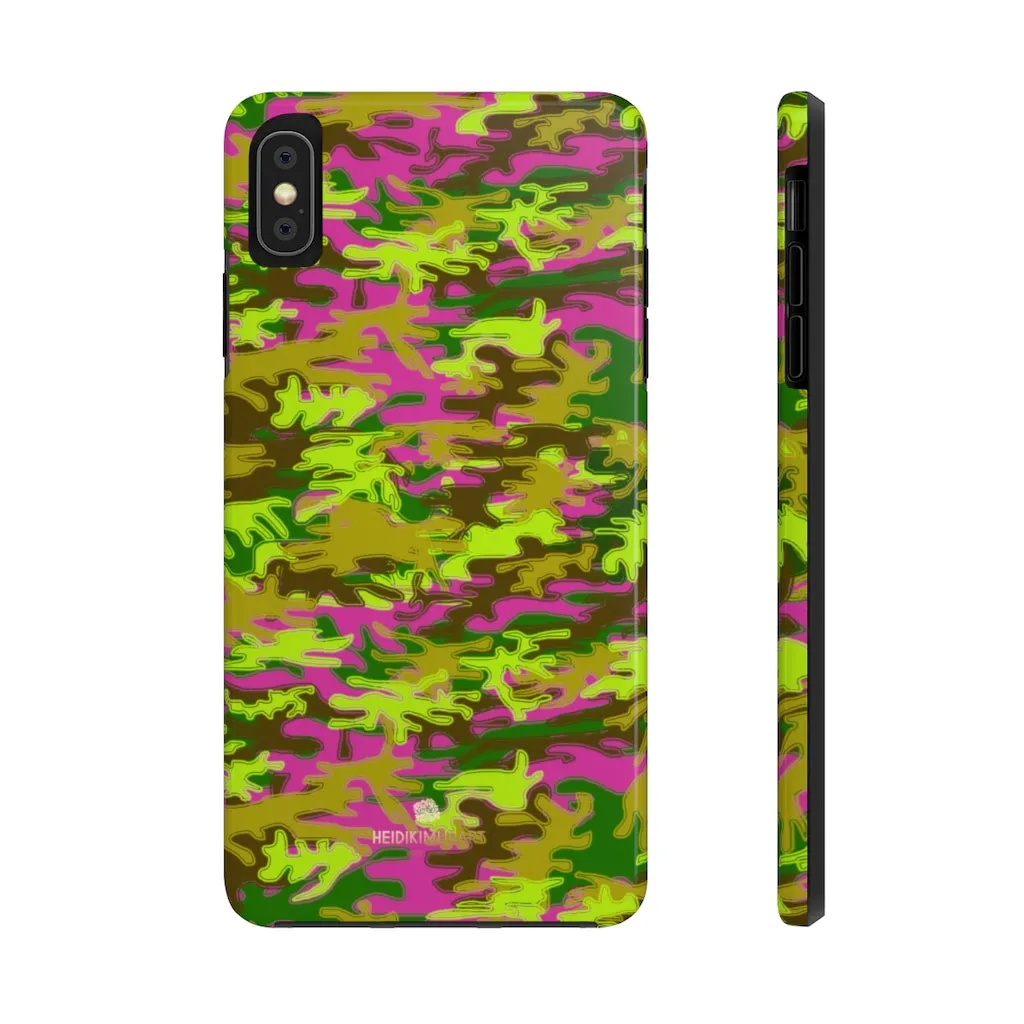 Pink Green Camo iPhone Case, Camouflage Case Mate Tough Samsung Galaxy Phone Cases