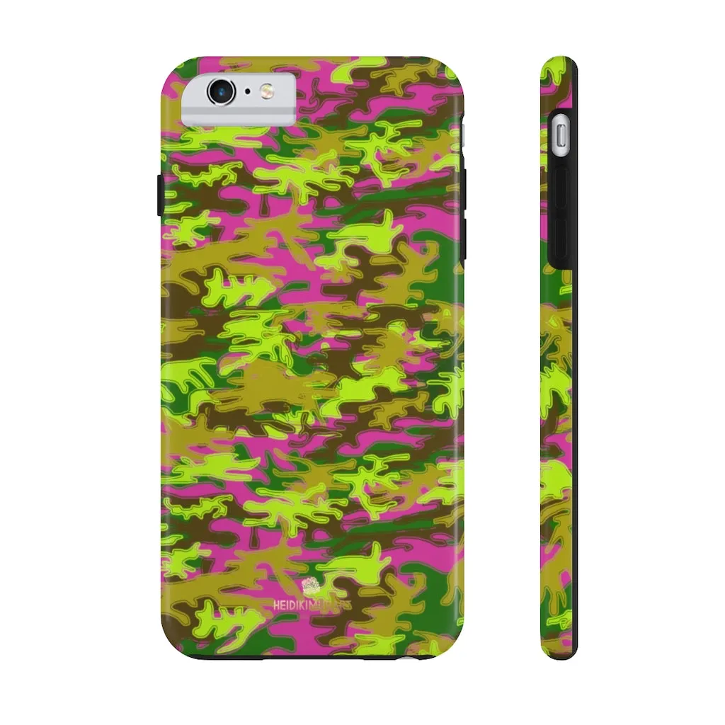 Pink Green Camo iPhone Case, Camouflage Case Mate Tough Samsung Galaxy Phone Cases