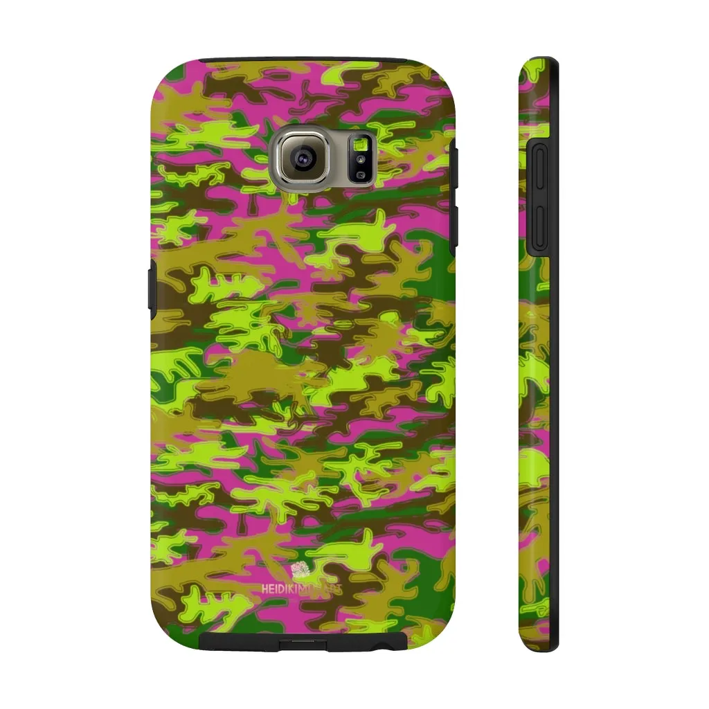 Pink Green Camo iPhone Case, Camouflage Case Mate Tough Samsung Galaxy Phone Cases