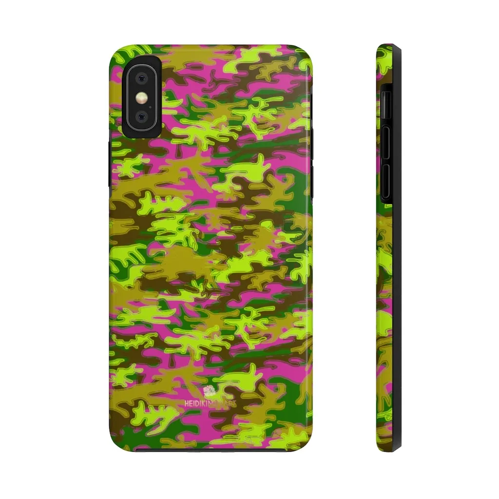 Pink Green Camo iPhone Case, Camouflage Case Mate Tough Samsung Galaxy Phone Cases