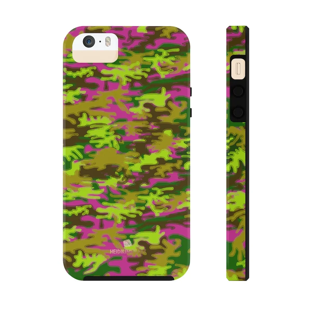 Pink Green Camo iPhone Case, Camouflage Case Mate Tough Samsung Galaxy Phone Cases