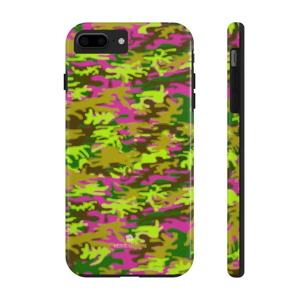 Pink Green Camo iPhone Case, Camouflage Case Mate Tough Samsung Galaxy Phone Cases