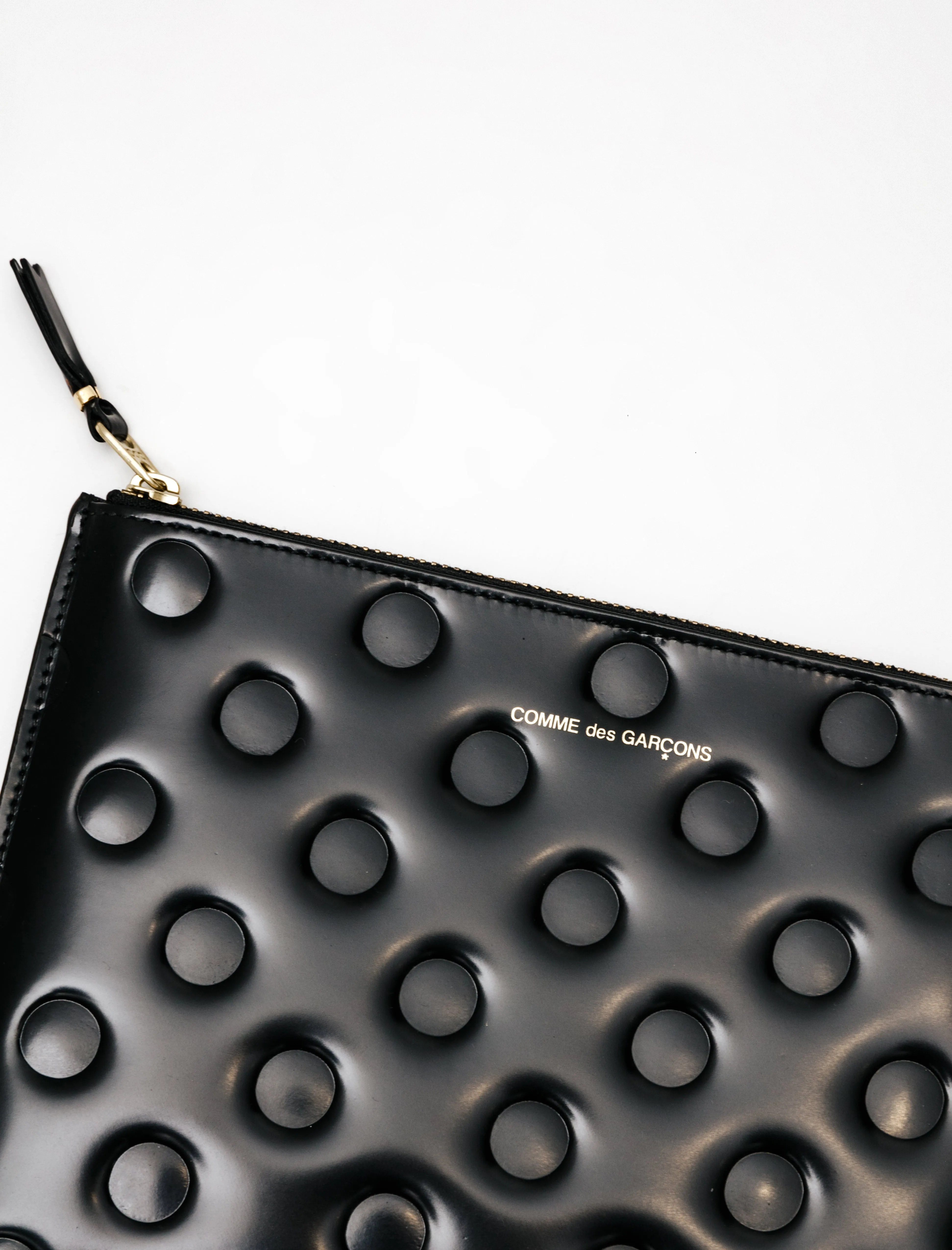 Polka Dots Embossed Classic Zip Large Wallet Black - SA5100NE