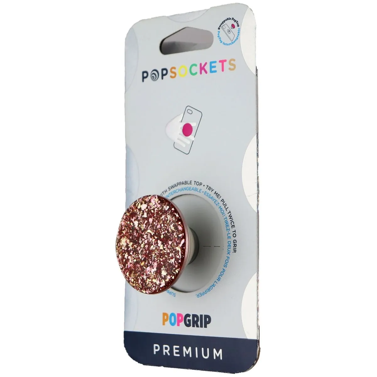 PopSockets PopGrip: Phone Grip and Phone Stand - Foil Confetti Rose Gold