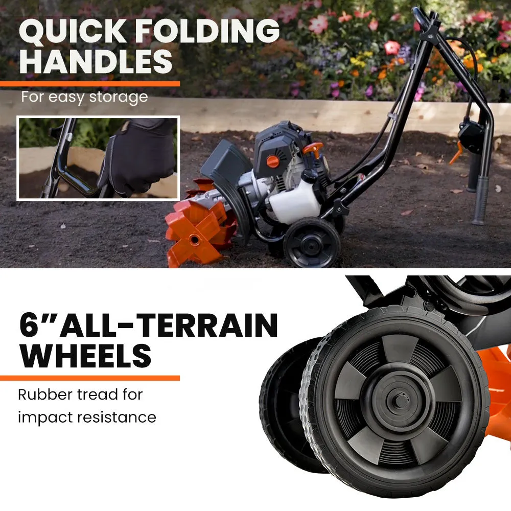 Powerful 46cc 4-Stroke Garden Cultivator Tiller PlantCraft