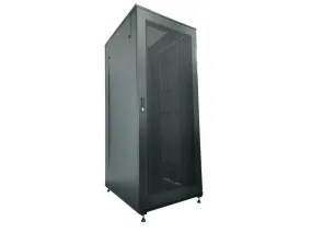 Q-Lantec Server Cupboard 42U 600X1000, Perforated Steel Front Door, Black Flat Pack