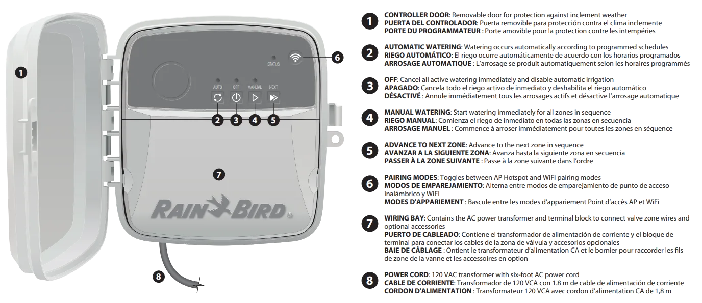 Rain Bird RC2 8 Station Outdoor Smart WIFI Irrigation Controller