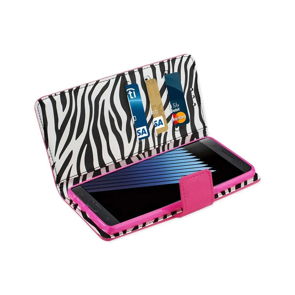 Reiko Samsung Galaxy Note 6 Wallet Case 3 In 1 Zebra PatternHotpin With Interior Leather Polymer And Stand Function