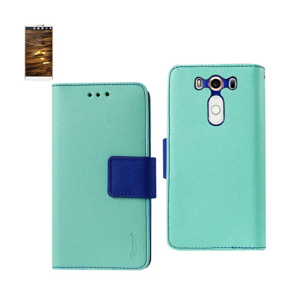 Reiko Wallet Case 3 In 1 For LG V10/ H900/ Vs990/ H901 Green With Interior Polymer Cover