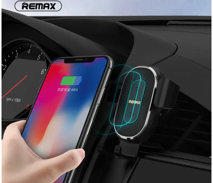 Remax RM-C38 Wireless Charger And Car Vent Mount Holder -Black