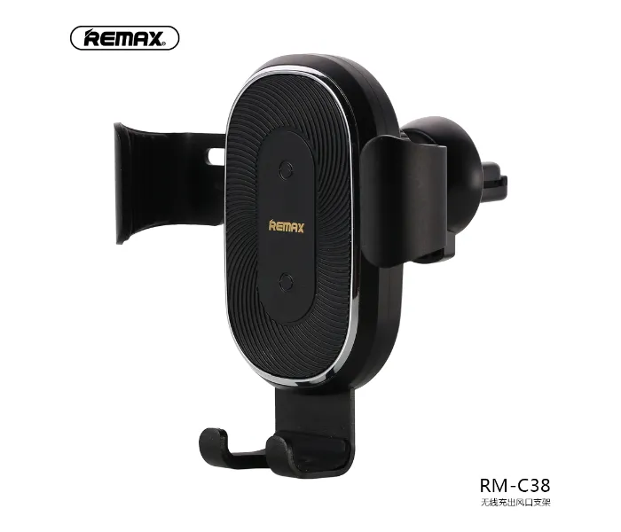 Remax RM-C38 Wireless Charger And Car Vent Mount Holder -Black