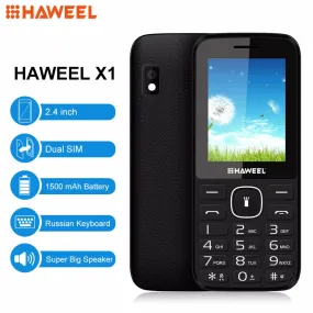 Russian English Keyboard Haweel X1 Cell Phone Elder Phone 2.4 inch Dual SIM Super Big Speaker Support FM TF Torch MP3 1500mAh