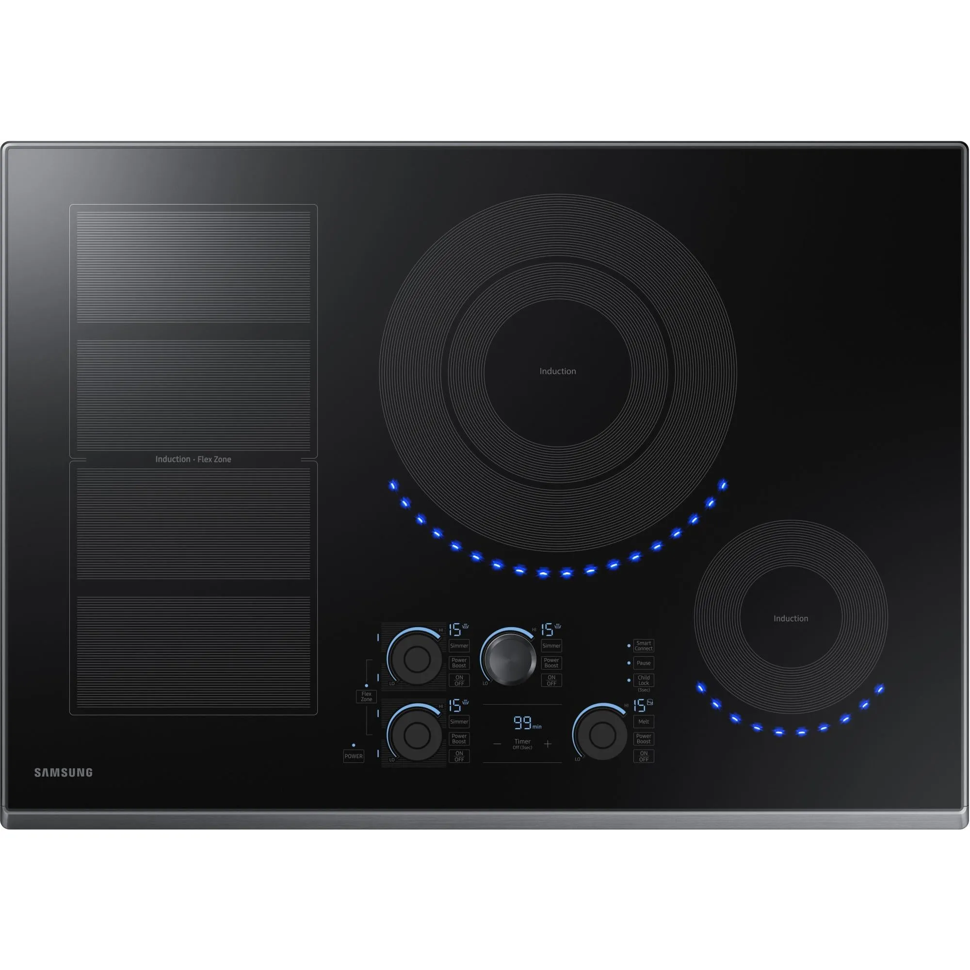 Samsung 30-inch Built-in Induction Cooktop with Virtual Flame Technology™ NZ30K7880UG/AA