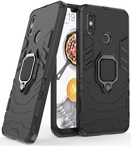 Samsung Galaxy A52 / A52 5G Defender Armor Rugged Case with Ring Holder - Black