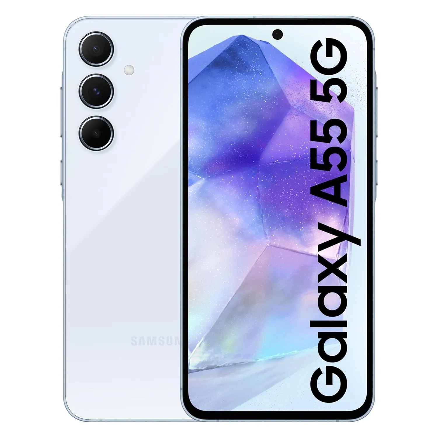 Samsung Galaxy A55 5G (Awesome Iceblue, 8GB RAM, 128GB Storage) | Metal Frame | 50 MP Main Camera (OIS) | Nightography | IP67 | Corning Gorilla Glass Victus  | sAMOLED with Vision Booster