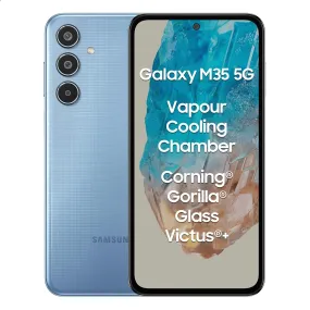 Samsung Galaxy M35 5G (Daybreak Blue, 8GB RAM, 128GB Storage)| Corning Gorilla Glass Victus | AnTuTu Score 595K  | Vapour Cooling Chamber | 6000mAh Battery | 120Hz Super AMOLED Display| Without Charger