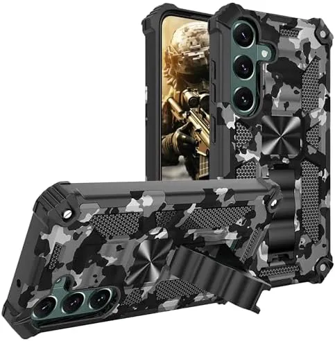 Samsung Galaxy S24 Plus Metal Kickstand Camo Phone Cover