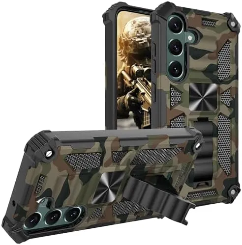 Samsung Galaxy S24 Plus Metal Kickstand Camo Phone Cover