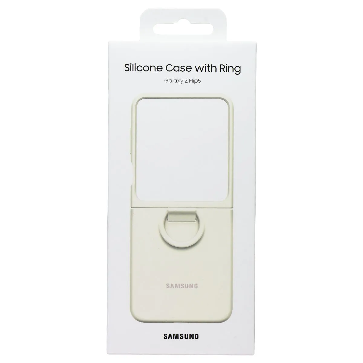 SAMSUNG Official Silicone Cover Case with Ring for Galaxy Z Flip5 - Cream