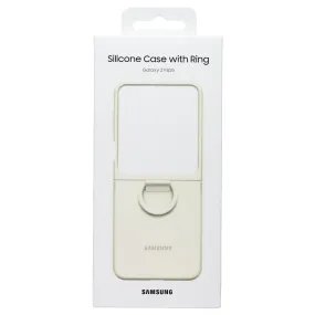 SAMSUNG Official Silicone Cover Case with Ring for Galaxy Z Flip5 - Cream