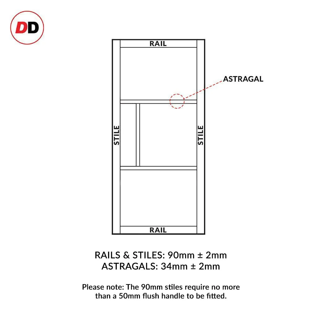 Single Sliding Door & Premium Wall Track - Eco-Urban® Breda 4 Panel Door DD6439 - 6 Colour Options