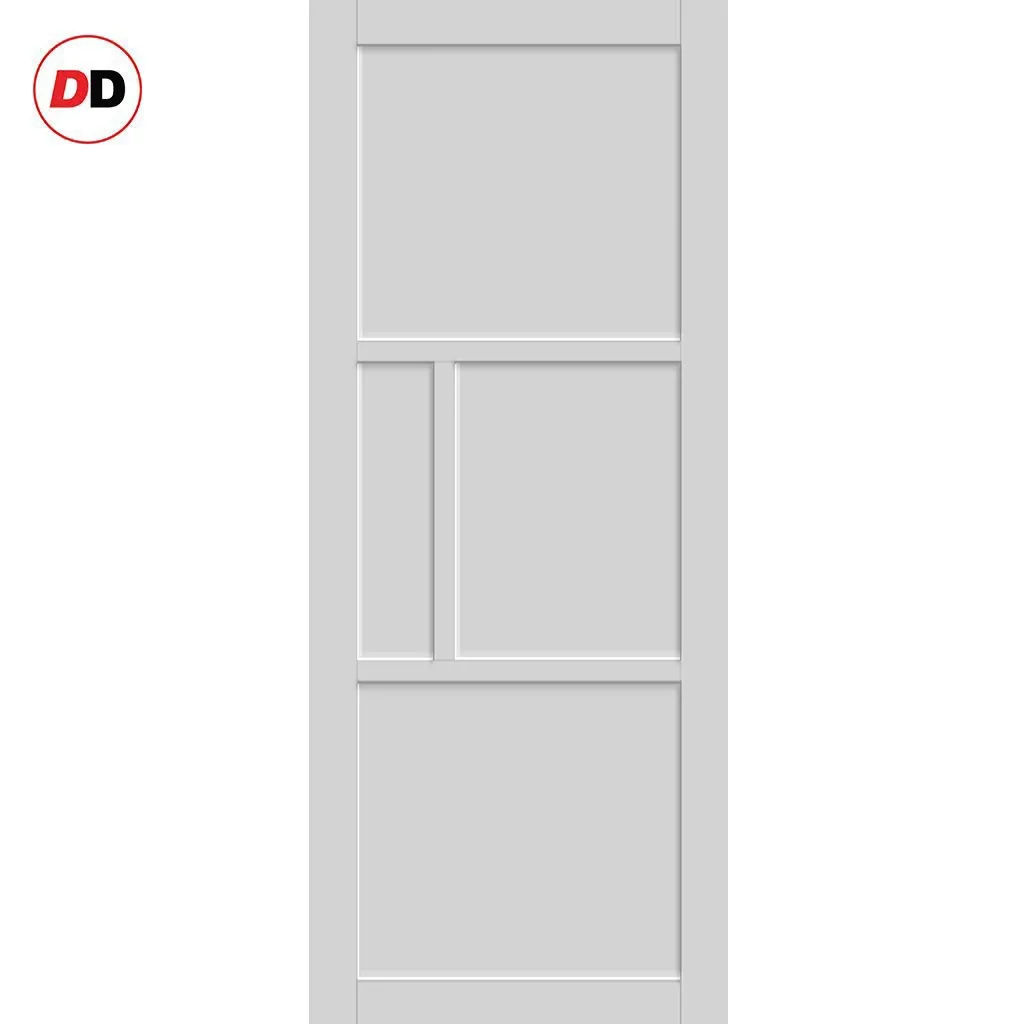 Single Sliding Door & Premium Wall Track - Eco-Urban® Breda 4 Panel Door DD6439 - 6 Colour Options