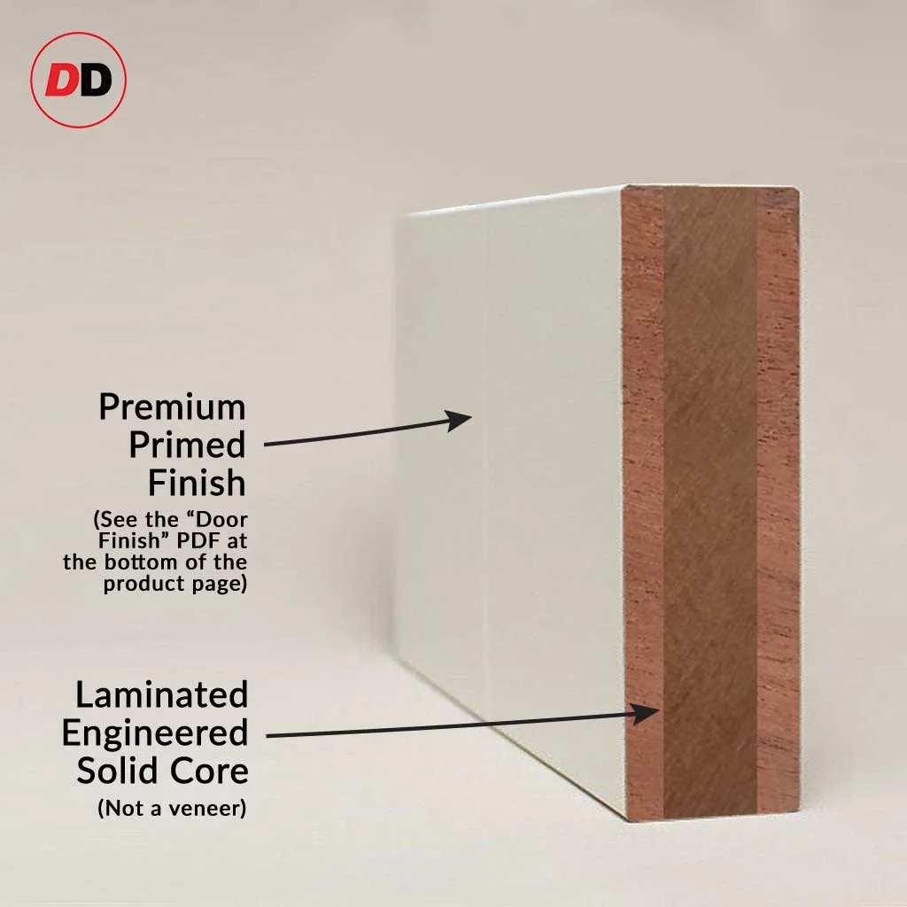 Single Sliding Door & Premium Wall Track - Eco-Urban® Isla 6 Pane Door DD6429SG Frosted Glass - 6 Colour Options