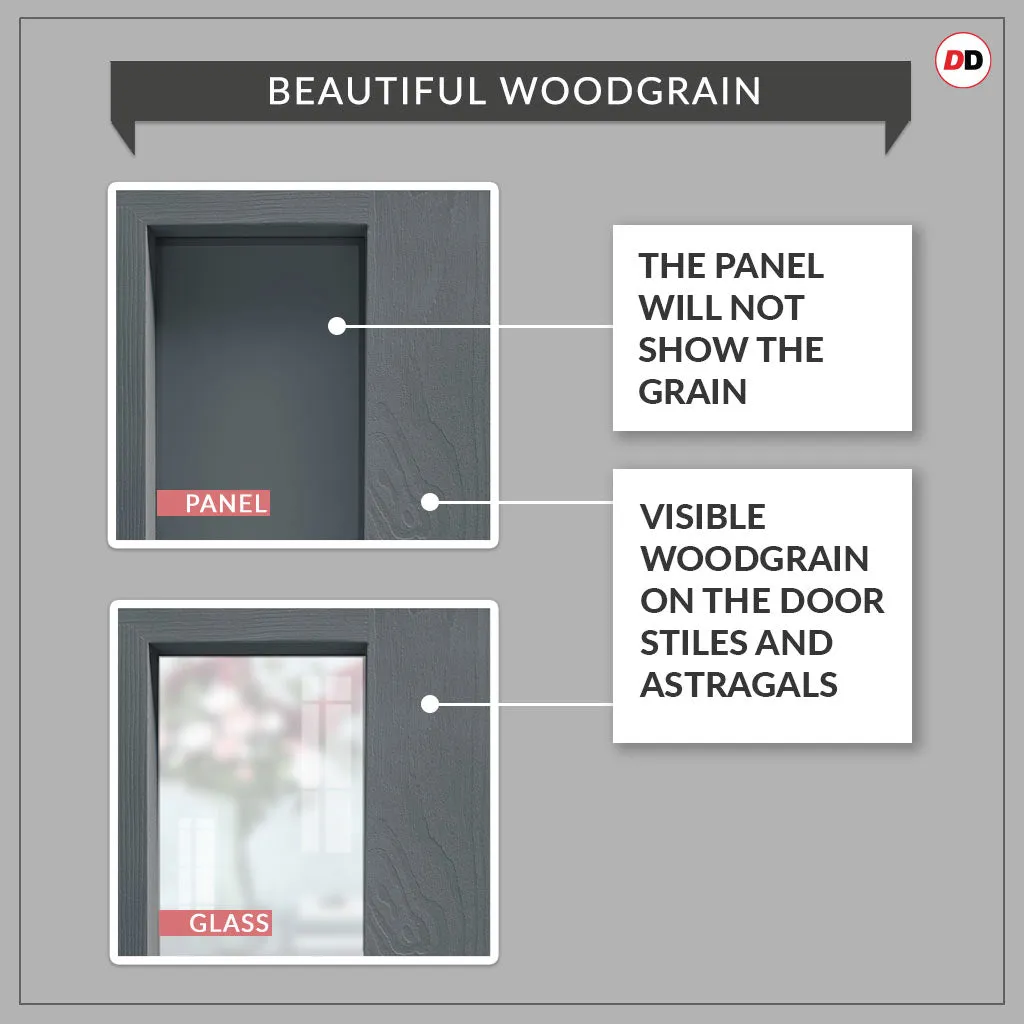 Single Sliding Door & Premium Wall Track - Eco-Urban® Isla 6 Pane Door DD6429SG Frosted Glass - 6 Colour Options