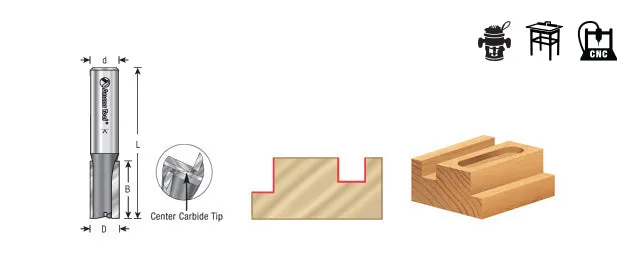 Super Plunge Router Bit | 1⁄2 Dia x 2" x 1⁄2 Shank | 41426 | 738685414262