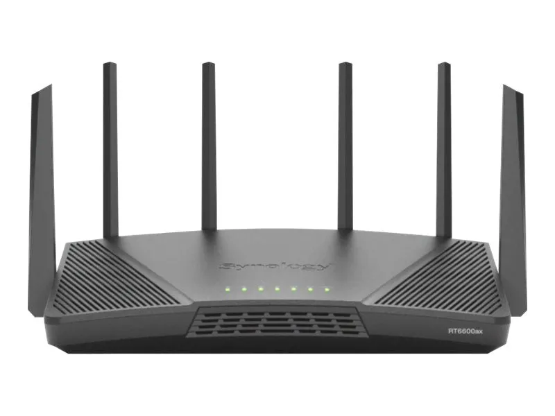 Synology Rt6600ax - Wireless Router 4-Port Switch - 1Gbe, 2.5Gbe - Wan Ports: 2 - Wi-Fi 6 - Tri-Band