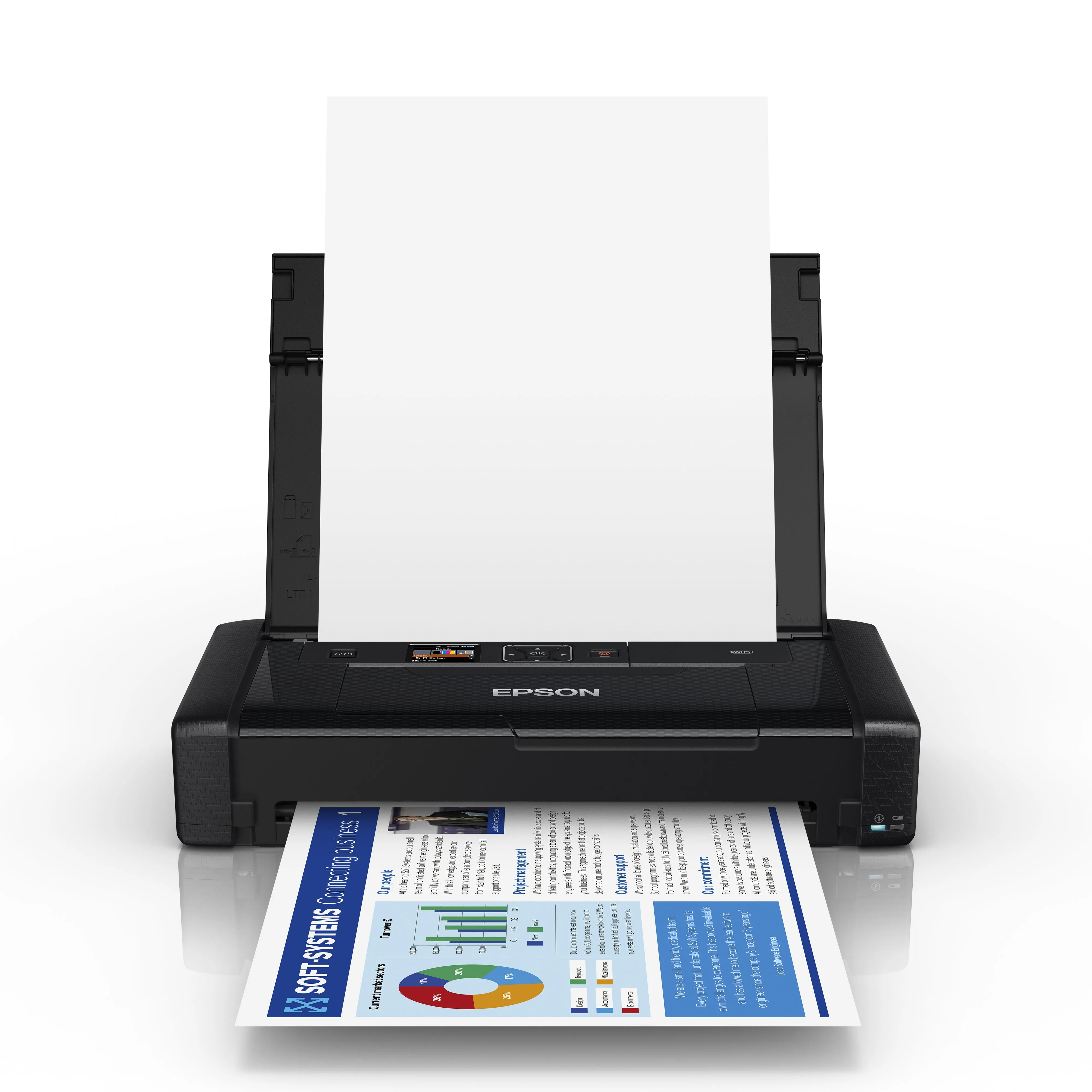 T Epson Workforce Wf-110W Mobiler Tintenstrahldrucker A4 Usb Wlan Wifi Direct Inkl. Akku