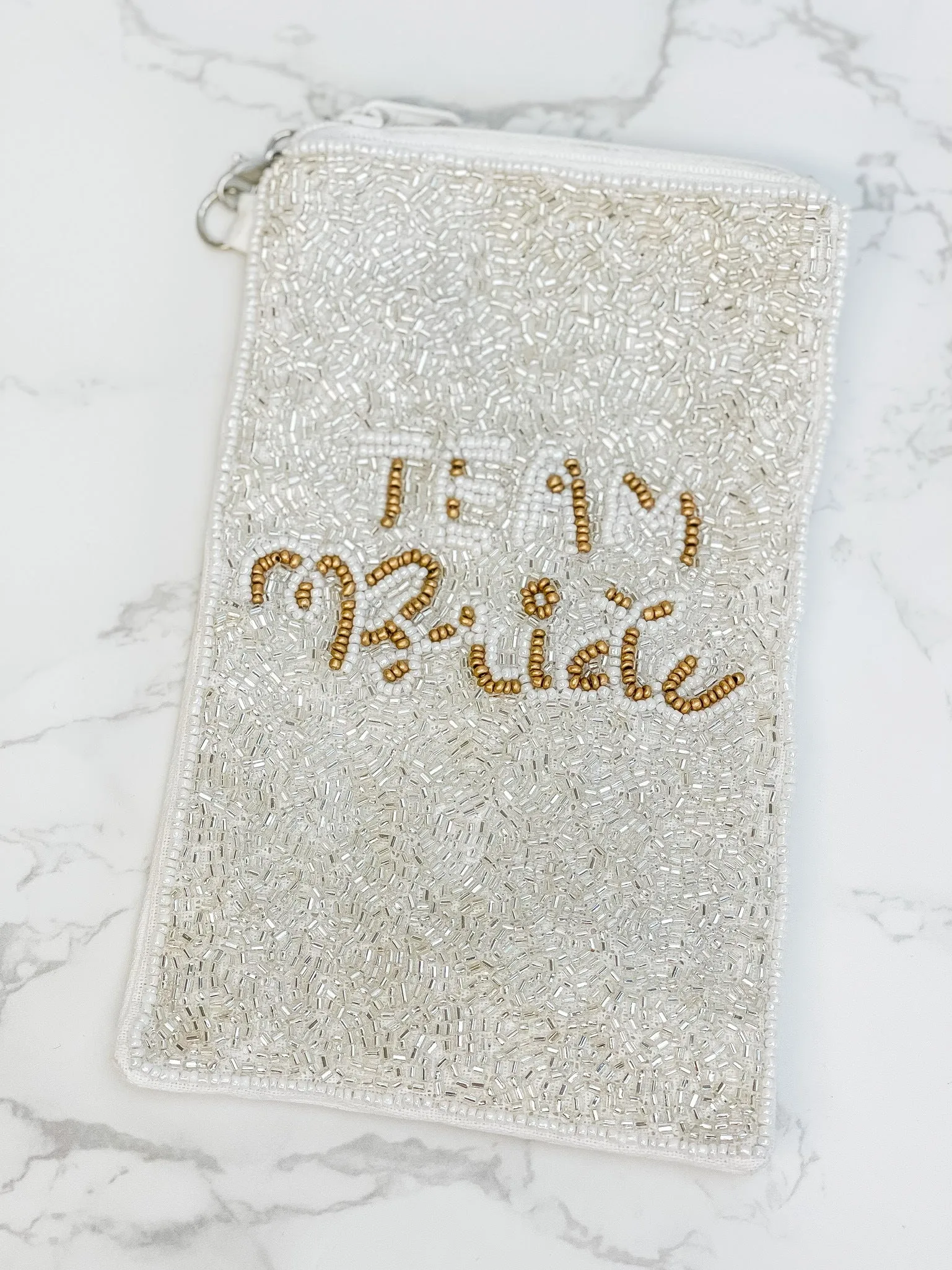 'Team Bride' Beaded Phone Crossbody