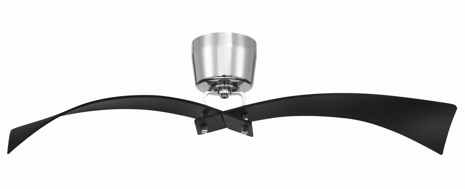 Tern 52" Ceiling Fan in Flat Black  &  Polished Nickel