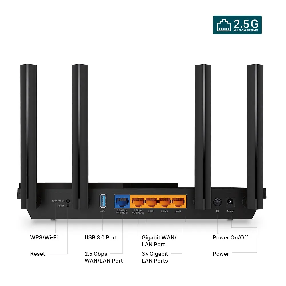 Tp-Link Archer Ax3000 Multi-Gigabit Wi-Fi 6 Router With 2.5G Port