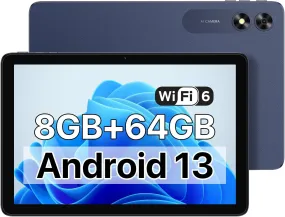 UMIDIGI G2 Tab MT11 Android 13 Tablet 2023, 8(4 4) GB 64GB 1TB Expandable, Wi-Fi 6, 10.1 inch Tablet with Quad-Core Processor up to 2.0 GHz, 6000mAh, Dual Camera, BT, 1280 * 800 FHD IPS Touch Screen