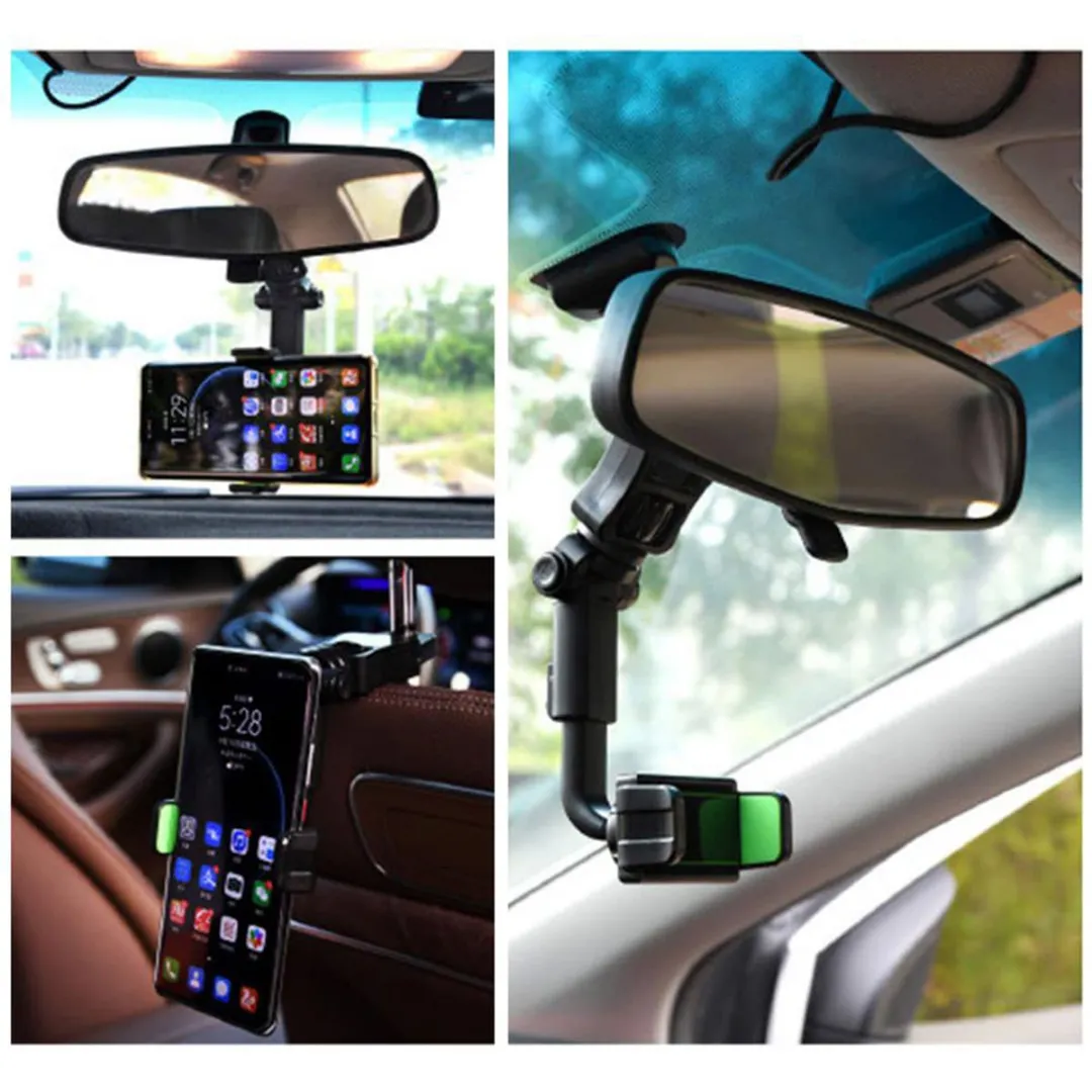 Universal Clip Mobile Holder for Car, 360 Rotation (Black)