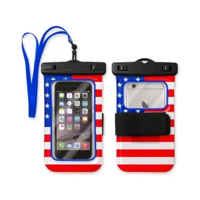 USA Flag Waterproof Phone Case with Lanyard