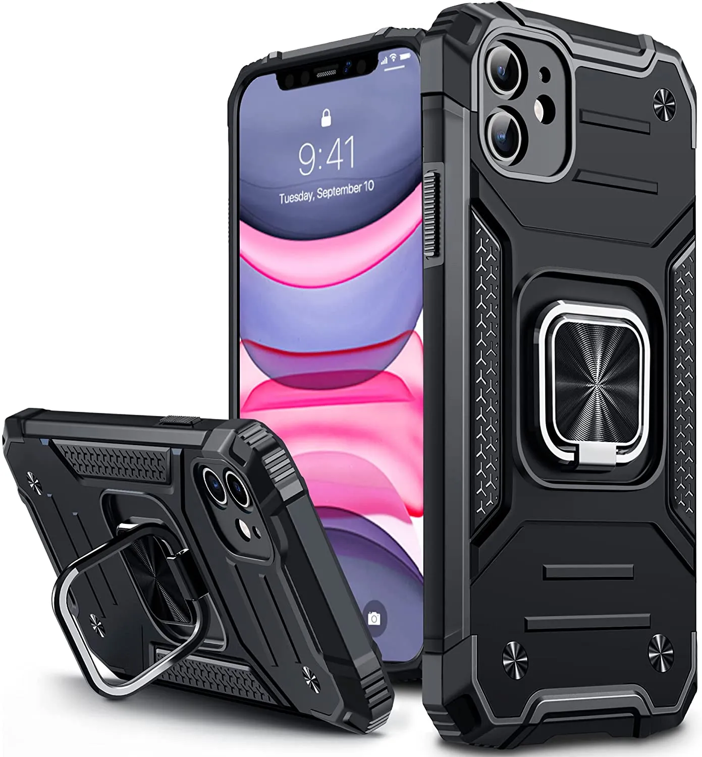 Vakoo iPhone 11 Case, Stand Series Heavy Duty Design Phone Case