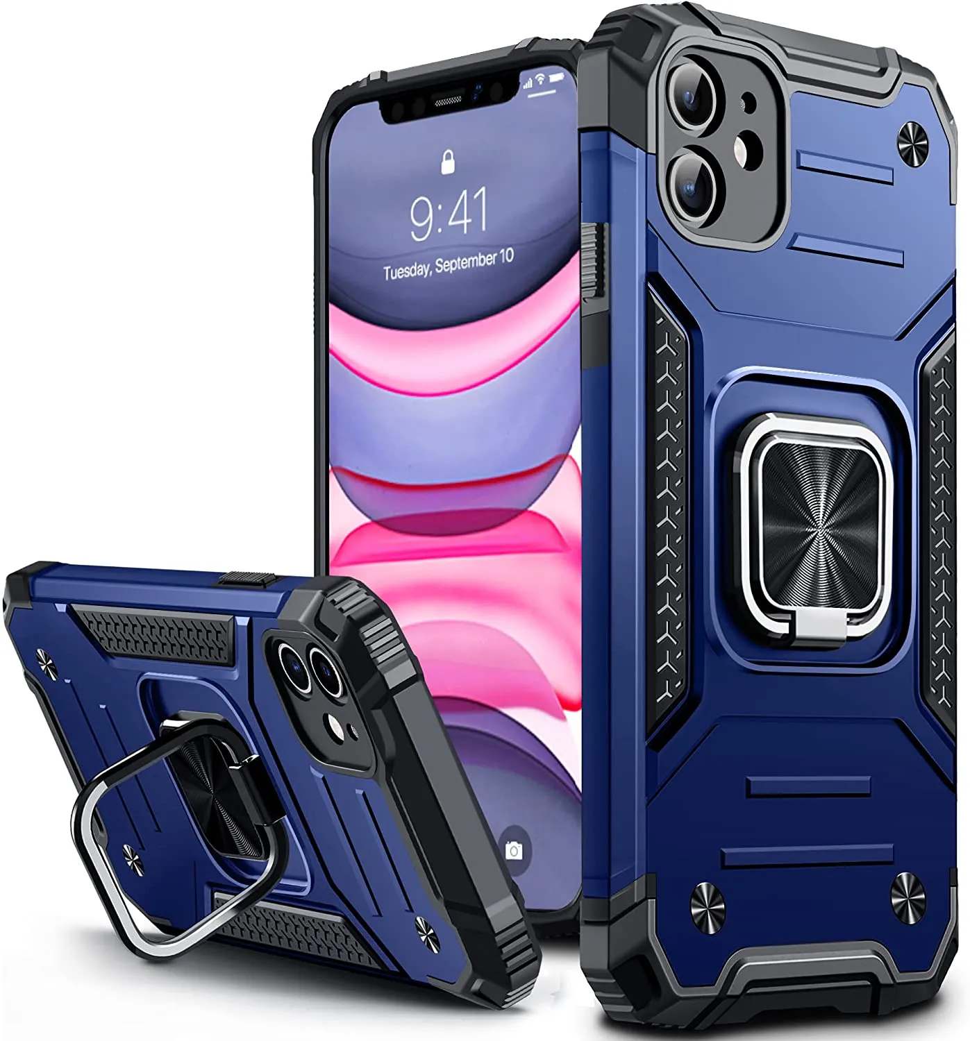 Vakoo iPhone 11 Case, Stand Series Heavy Duty Design Phone Case