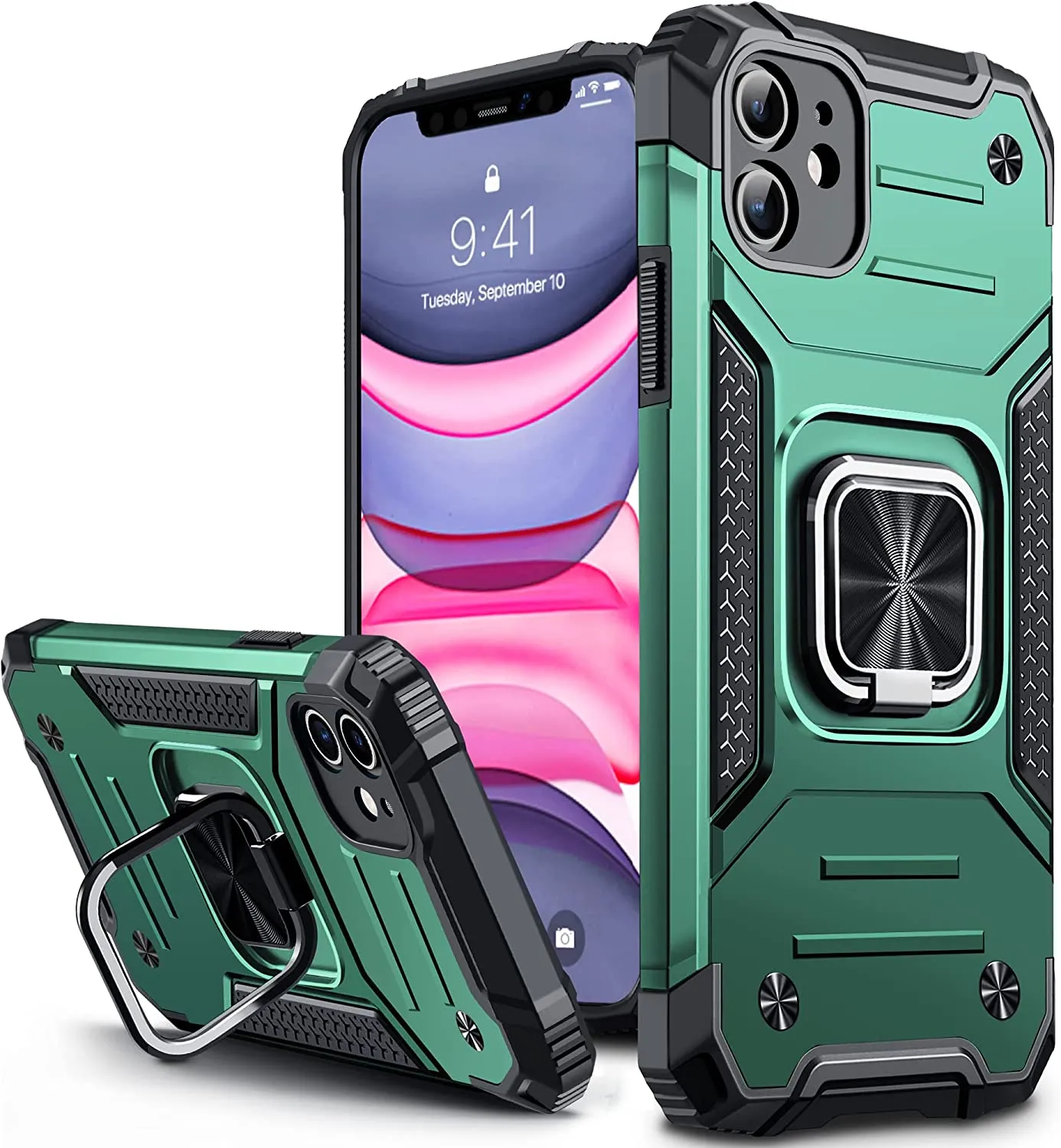 Vakoo iPhone 11 Case, Stand Series Heavy Duty Design Phone Case