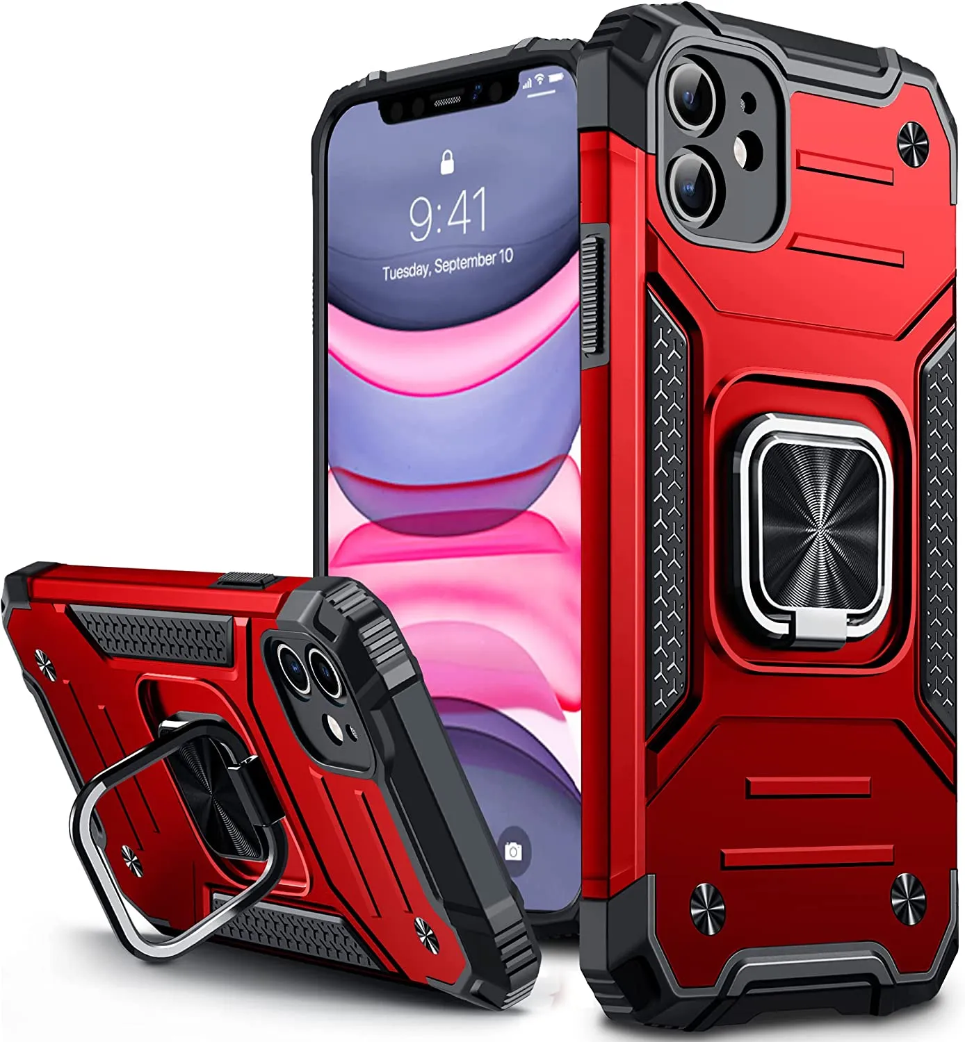 Vakoo iPhone 11 Case, Stand Series Heavy Duty Design Phone Case