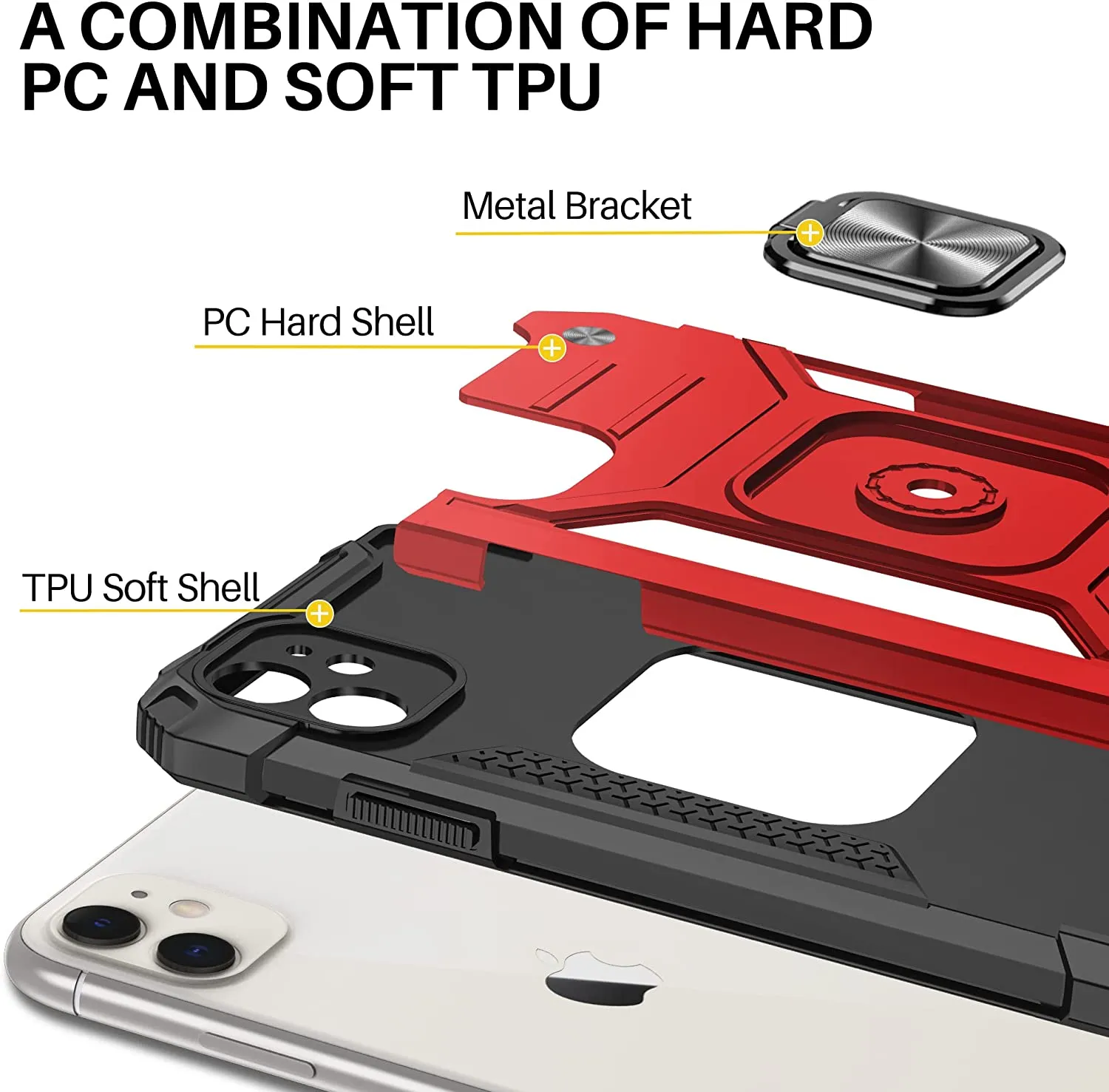 Vakoo iPhone 11 Case, Stand Series Heavy Duty Design Phone Case